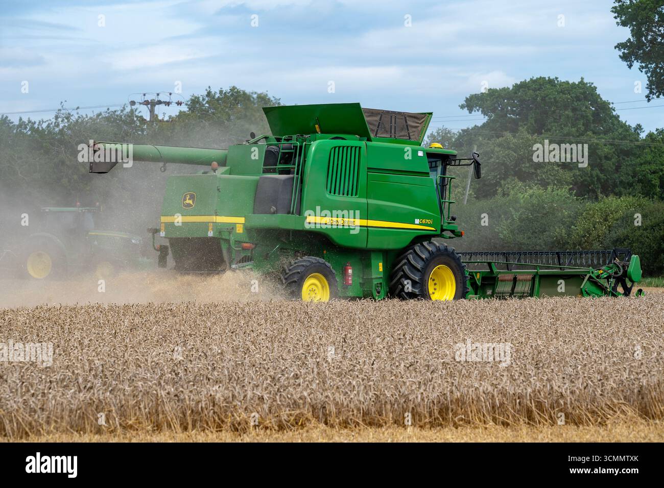Récolte de blé Wickham Market Suffolk UK Banque D'Images