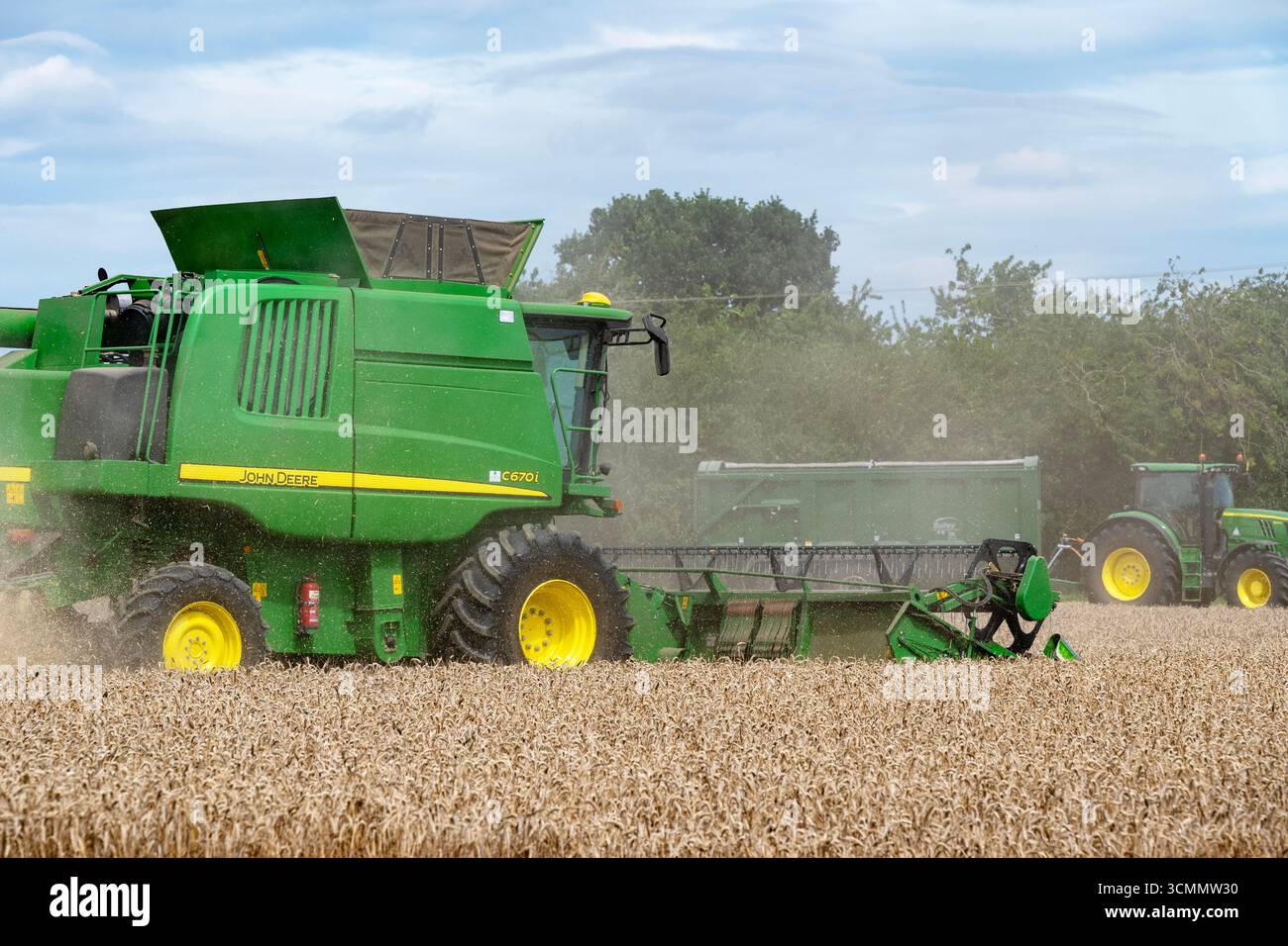 Récolte de blé Wickham Market Suffolk UK Banque D'Images