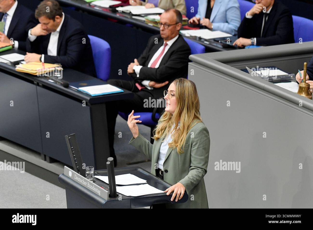 Katharina Dröge in der 24. Sitzung des 21. Deutschen Bundestages im Reichstagsgebäude. Berlin, 17.09.2025 *** Katharina Dröge à la 24e session du 21 Bundestag allemand dans le bâtiment du Reichstag Berlin, 17 09 2025 Foto :XF.xKernx/xFuturexImagex bundestagssitzung24 5945 Banque D'Images