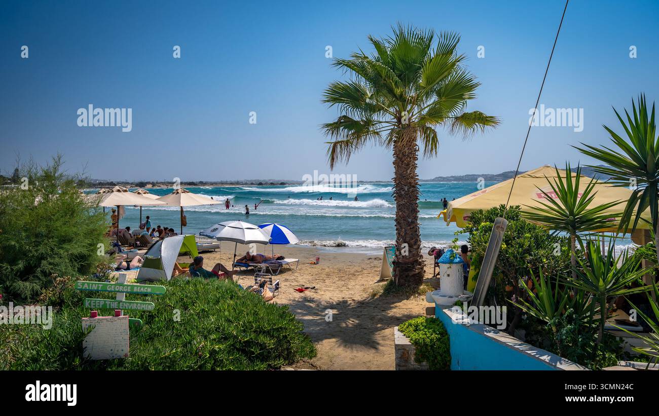 Naxos, Grèce - plage d'Agios Georgios Banque D'Images