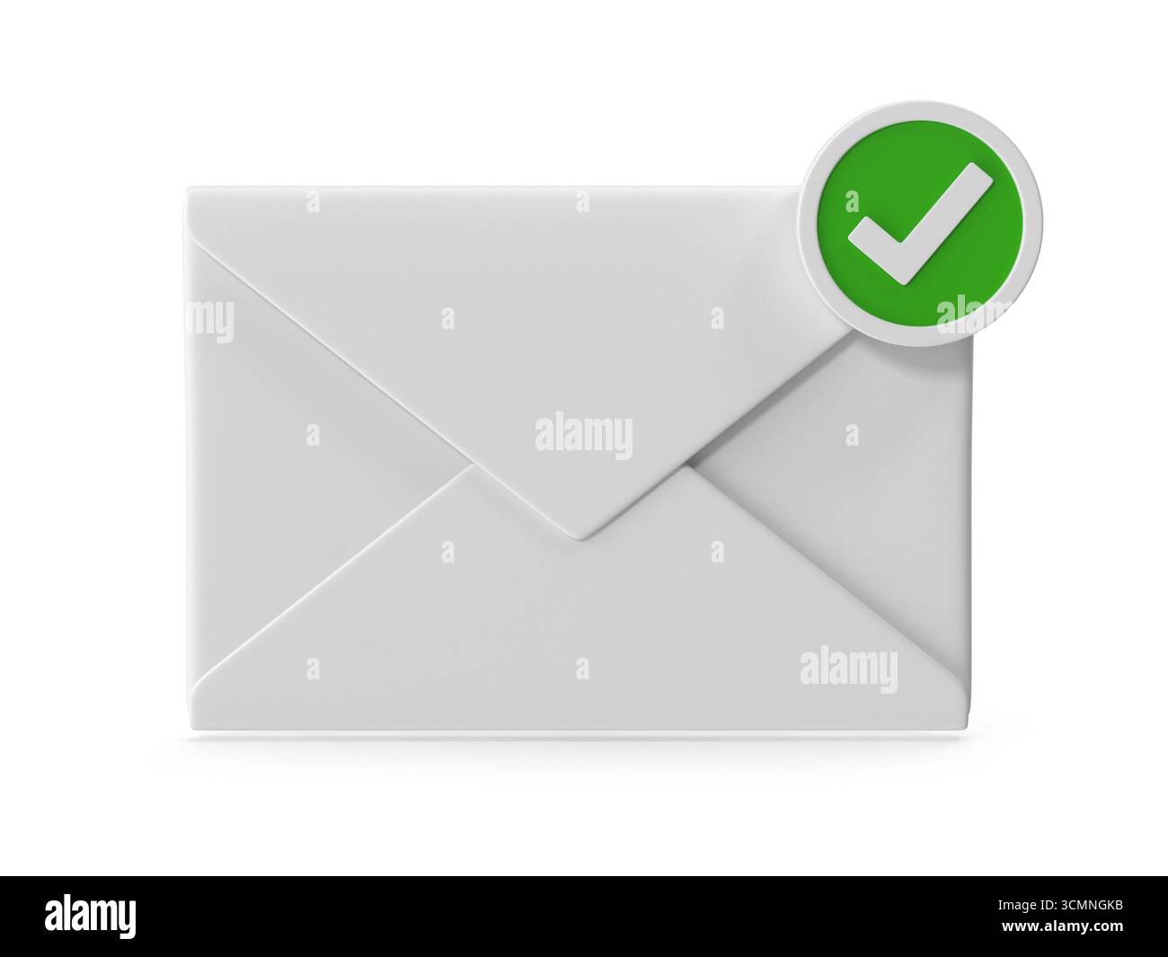 Enveloppe de confirmation par e-mail avec une coche verte Banque D'Images