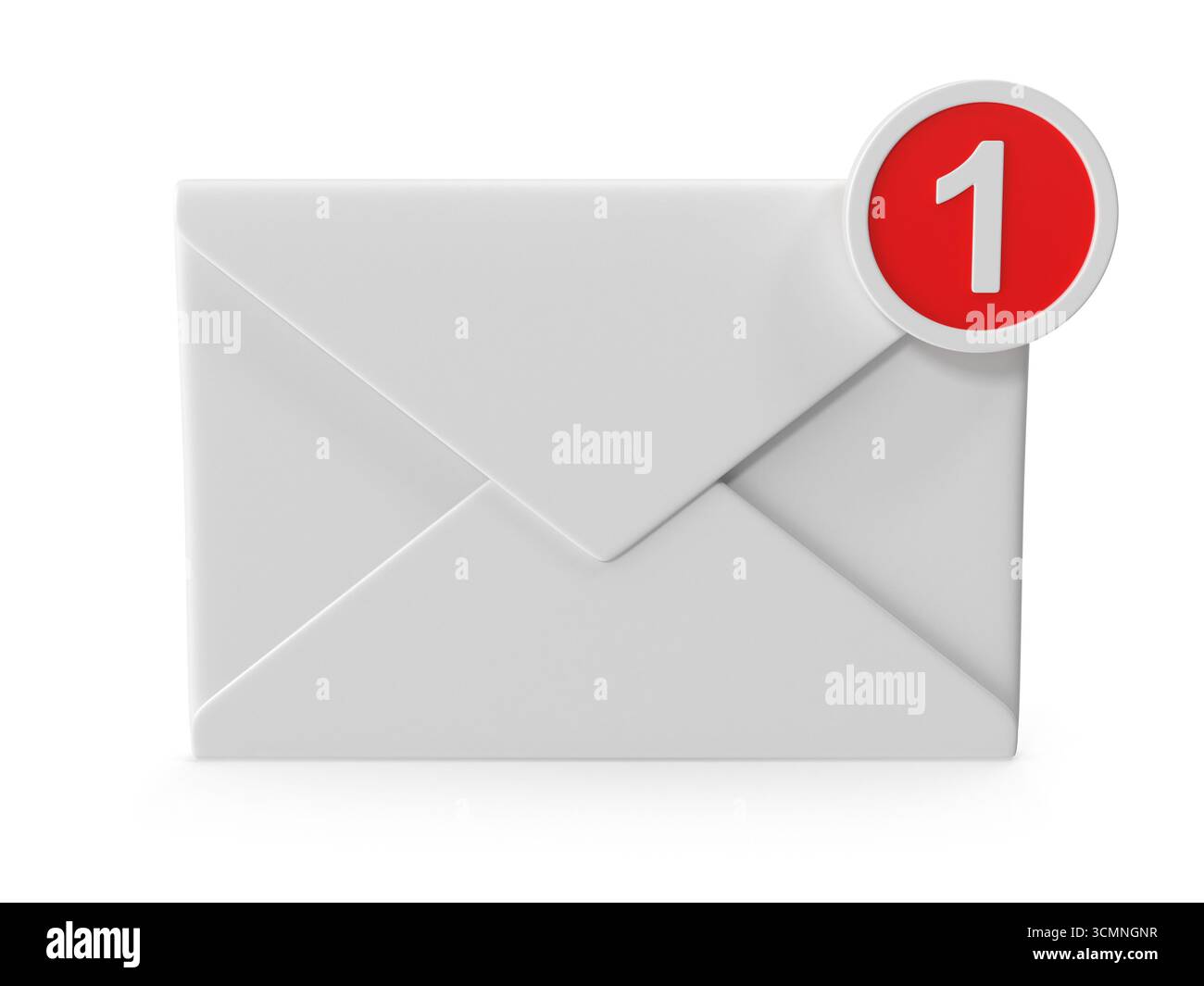 Enveloppe avec une notification indiquant un nouveau message non lu Banque D'Images