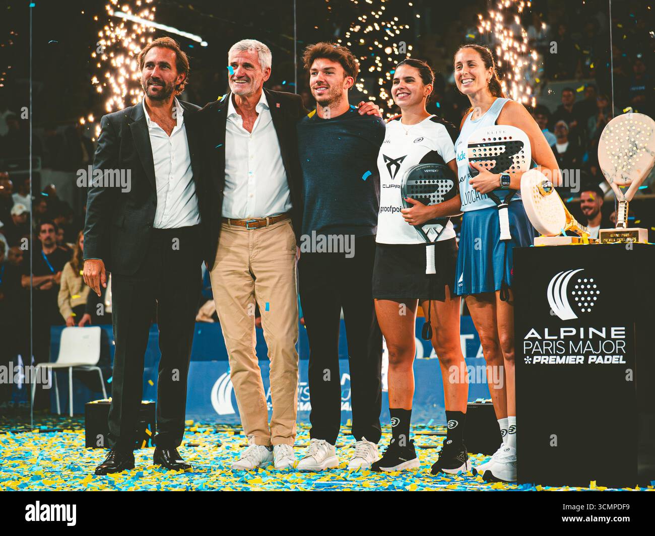 Alpine Paris Major premier Padel 2025, présentation du Trophée, Pierre Gasly Banque D'Images