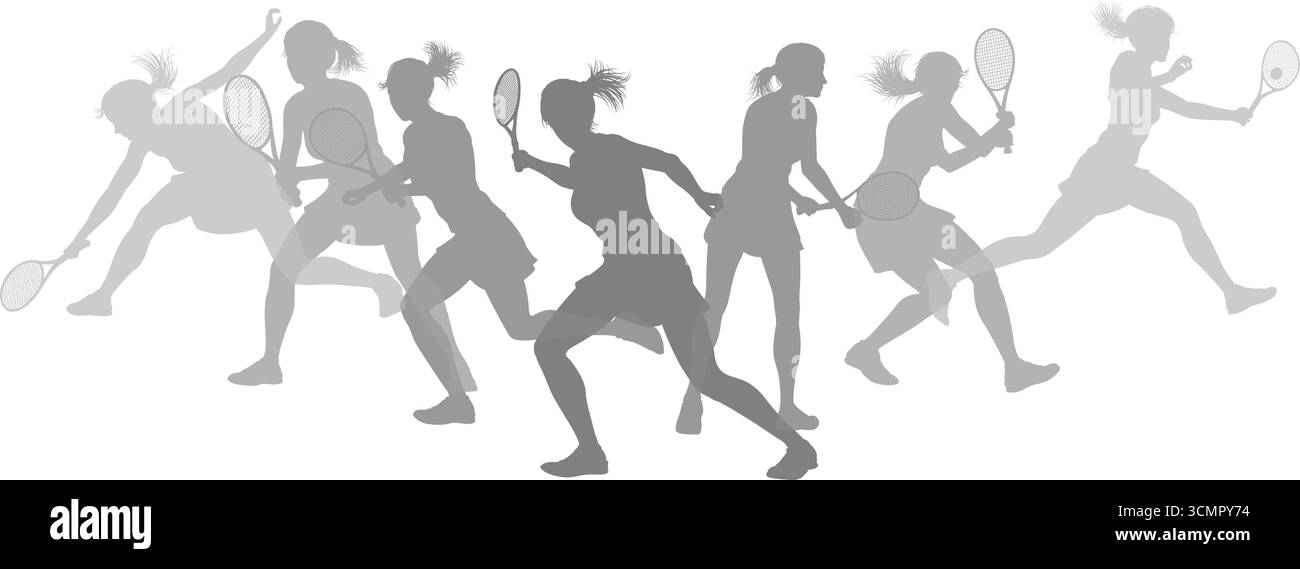 Silhouette tennis Players concept silhouettes Illustration de Vecteur