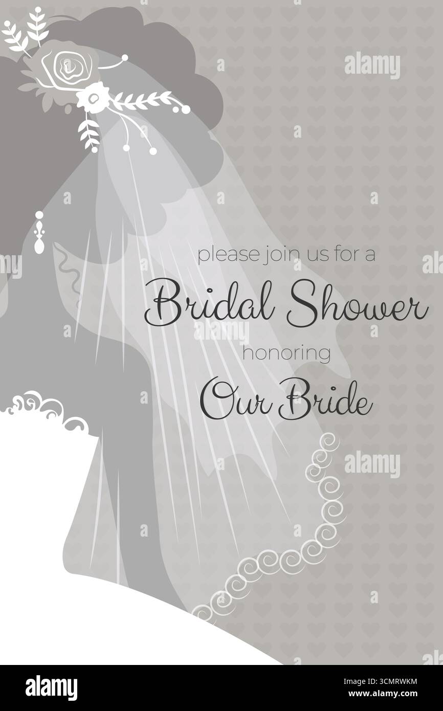Mariée à être élégant vecteur de carte de douche. Illustration de Vecteur