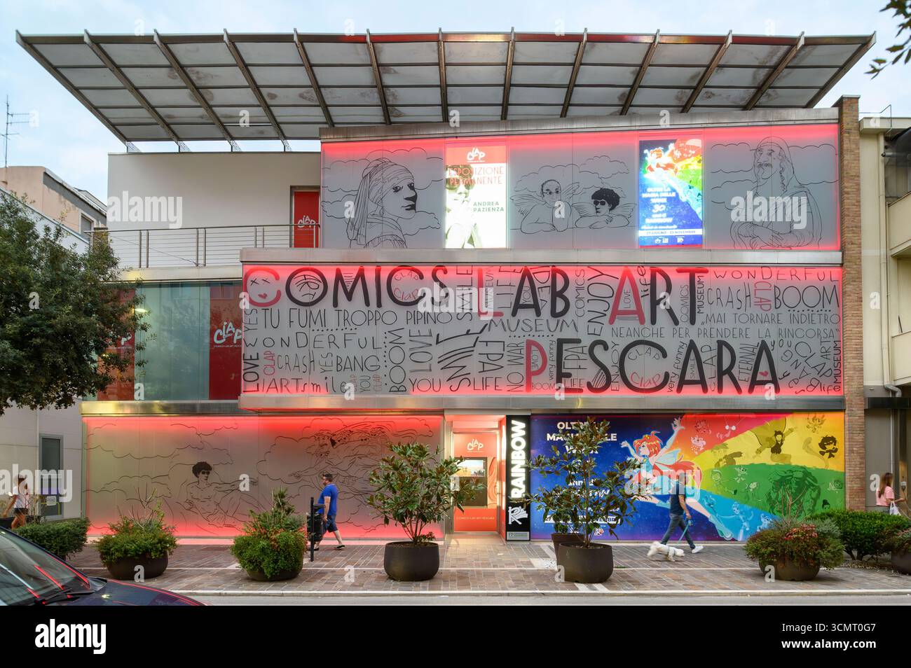 Pescara, Italie. Vue extérieure du CLAP Museum of Comics, Comics Lab Art Pescara. Museo del Fumetto a Pescara. Banque D'Images