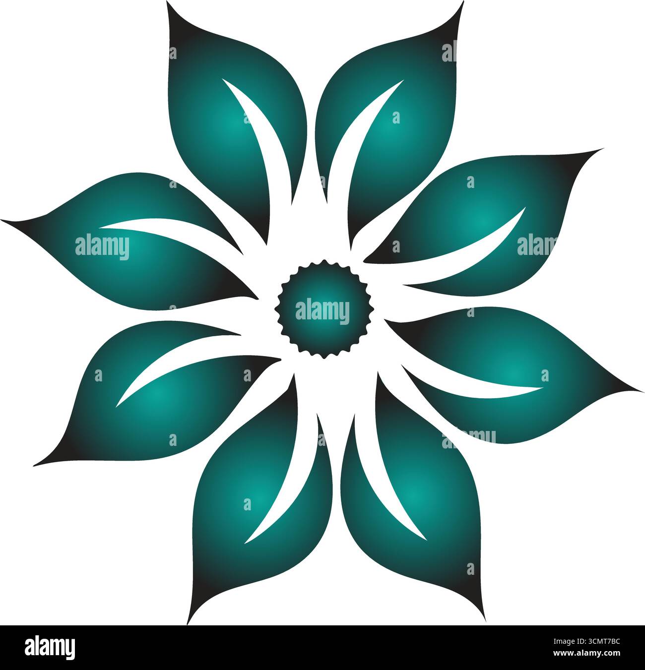 un regard géométrique, abstrait et artistique, une fleur, des mandalas, ou motif décoratif, fleur donnant un effet dégradé. Illustration de Vecteur