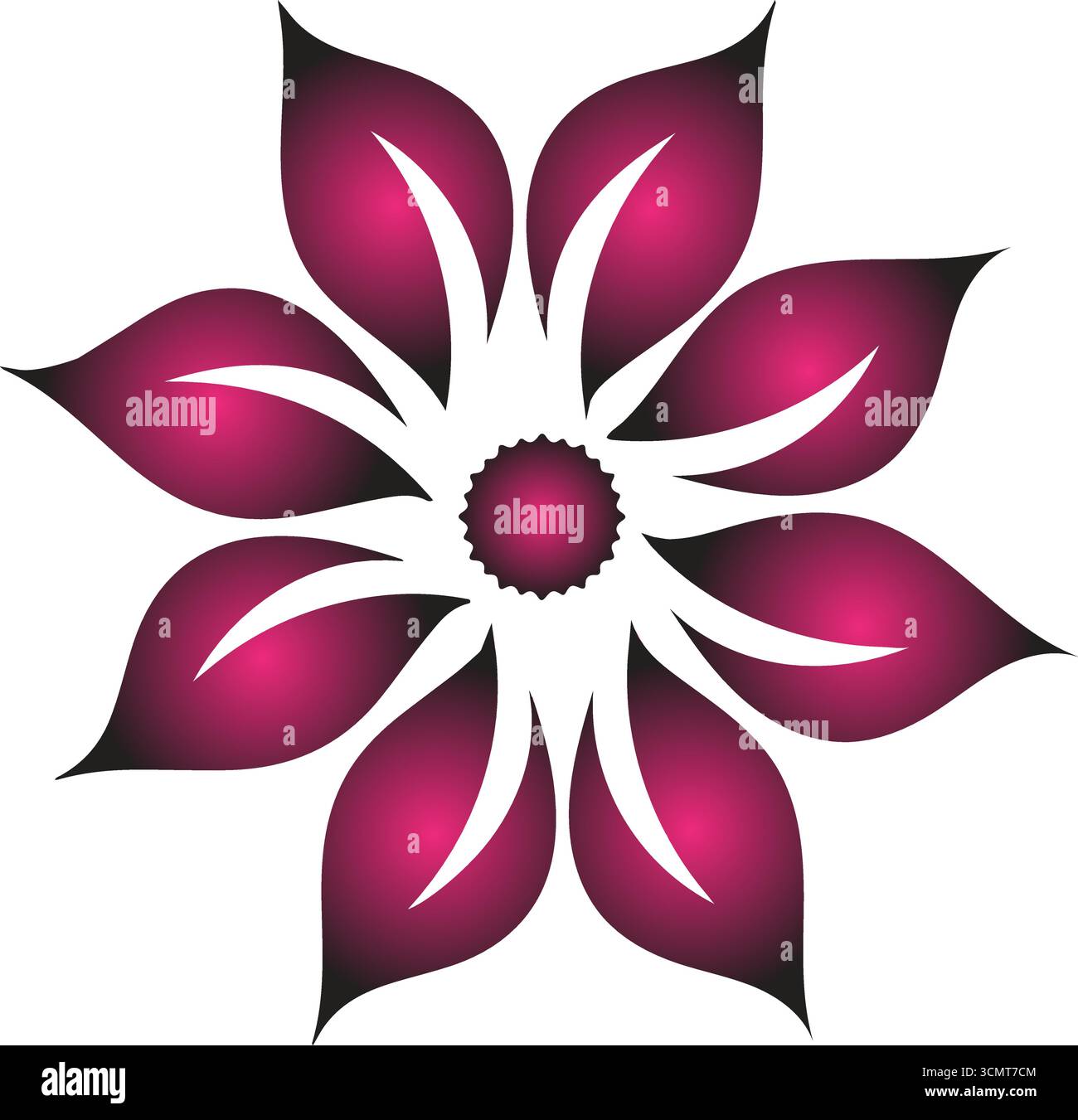 un regard géométrique, abstrait et artistique, une fleur, des mandalas, ou motif décoratif, fleur donnant un effet dégradé. Illustration de Vecteur