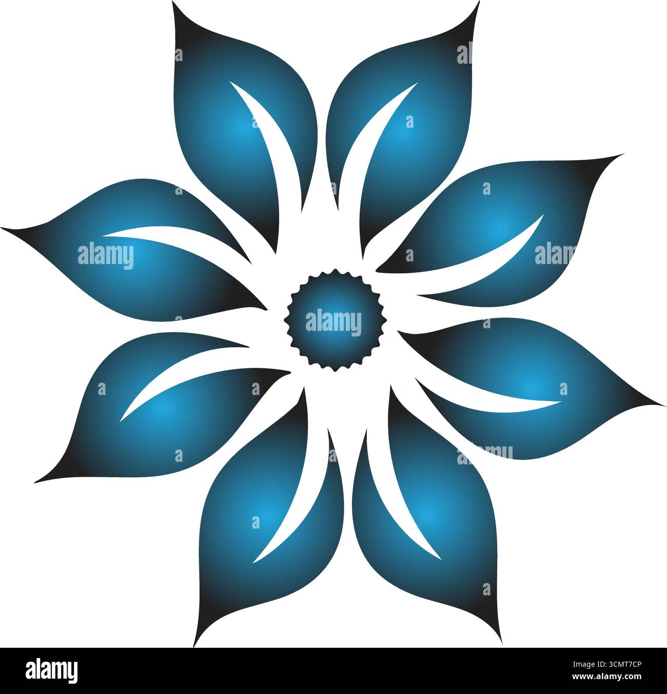 un regard géométrique, abstrait et artistique, une fleur, des mandalas, ou motif décoratif, fleur donnant un effet dégradé. Illustration de Vecteur