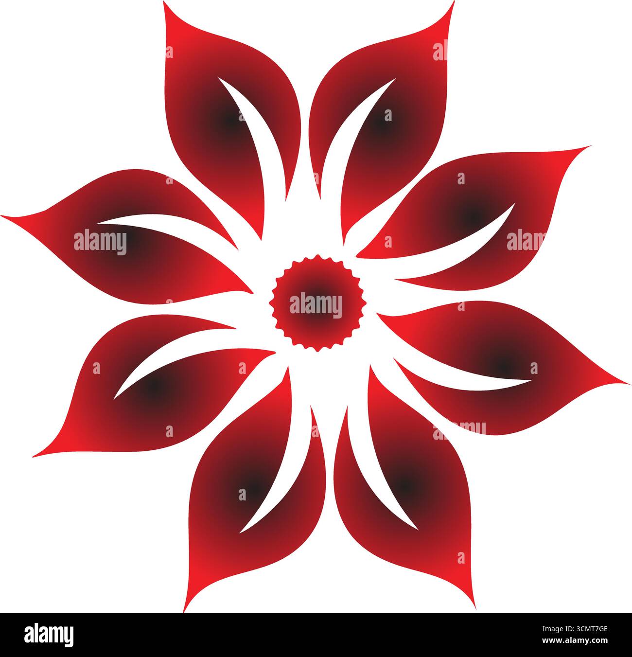 un regard géométrique, abstrait et artistique, une fleur, des mandalas, ou motif décoratif, fleur donnant un effet dégradé. Illustration de Vecteur