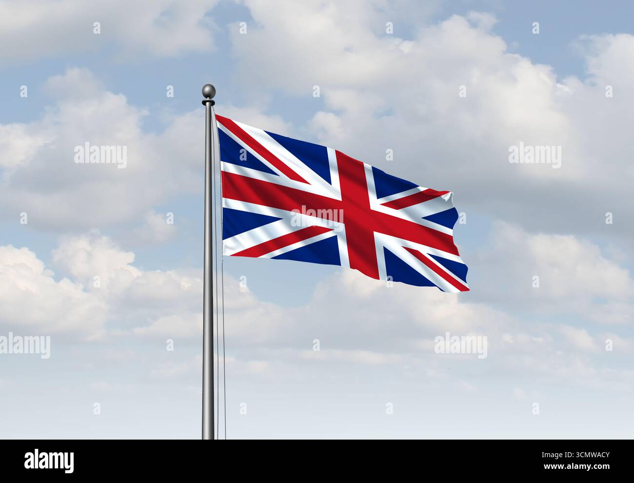 Le drapeau britannique, ou Union Jack, est un symbole national historique du Royaume-Uni, représentant l'unité, le patrimoine et la fierté à travers l'Angleterre, l'Écosse Banque D'Images