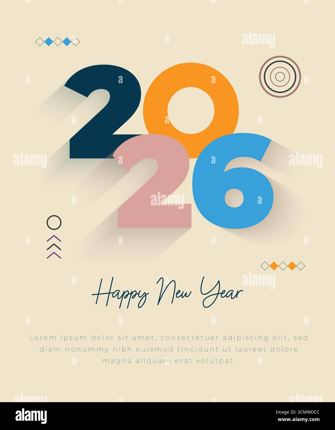 Bonne année 2026 conception d'affiche de célébration Illustration de Vecteur