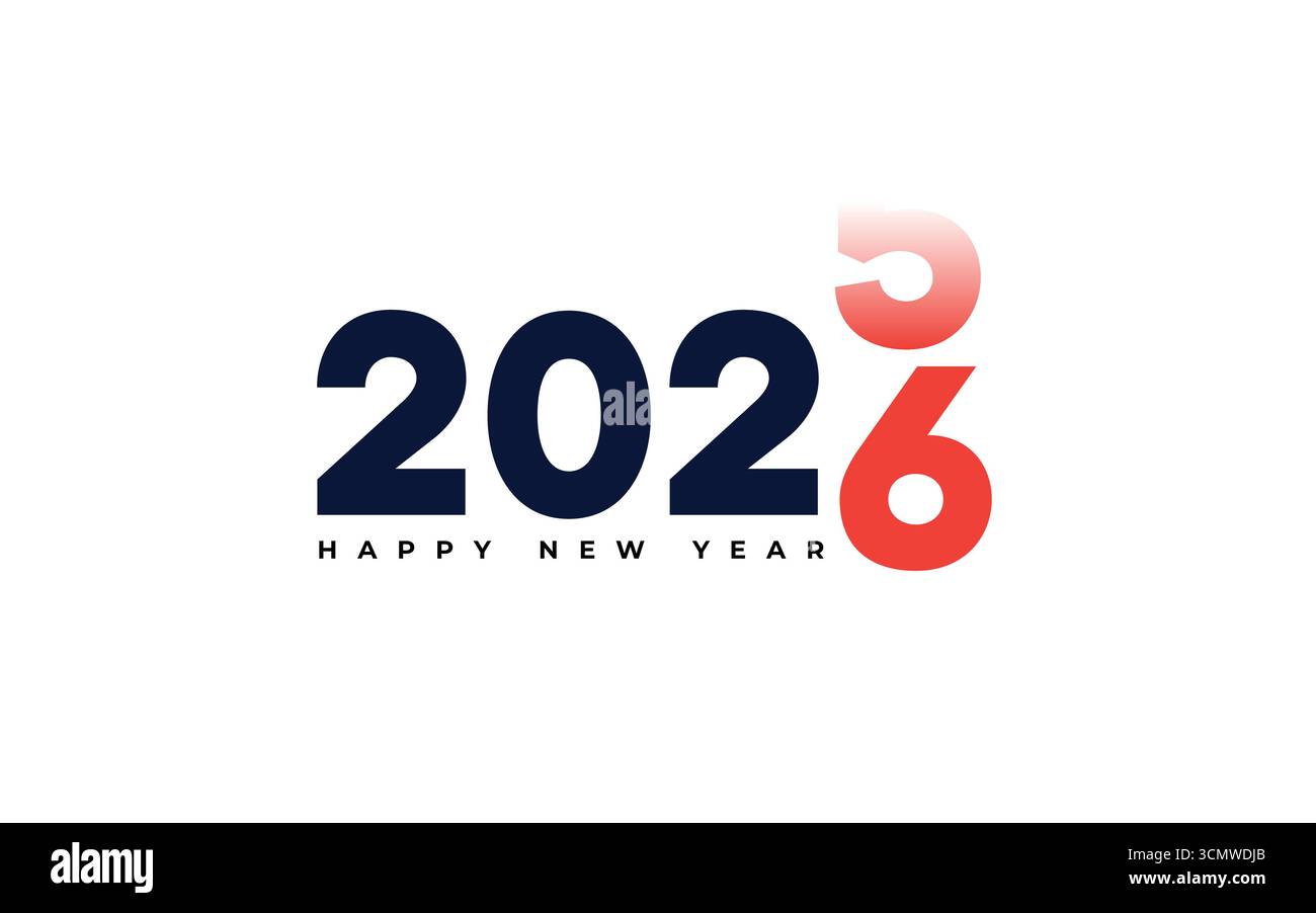 Bienvenue 2026 logo de bonne année, 2025 à 2026 transition Nouvelle année conception de fond Illustration de Vecteur