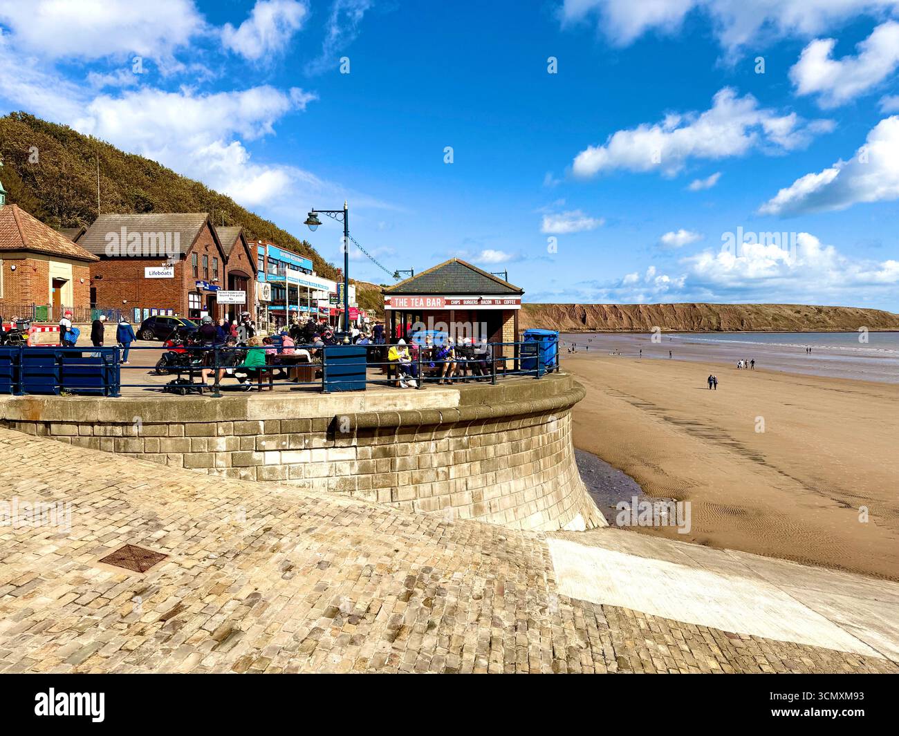 Le front de mer à Filey, North Yorkshire, Angleterre, Royaume-Uni Banque D'Images