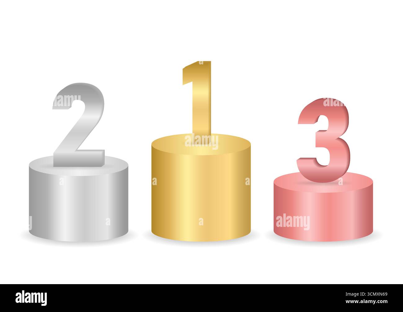 Podium de l'étape ou podium des gagnants de prix avec classement pour la première, deuxième et troisième place. Podiums sur piédestaux pour le prix du gagnant ou le sport. Illustration vectorielle. Illustration de Vecteur