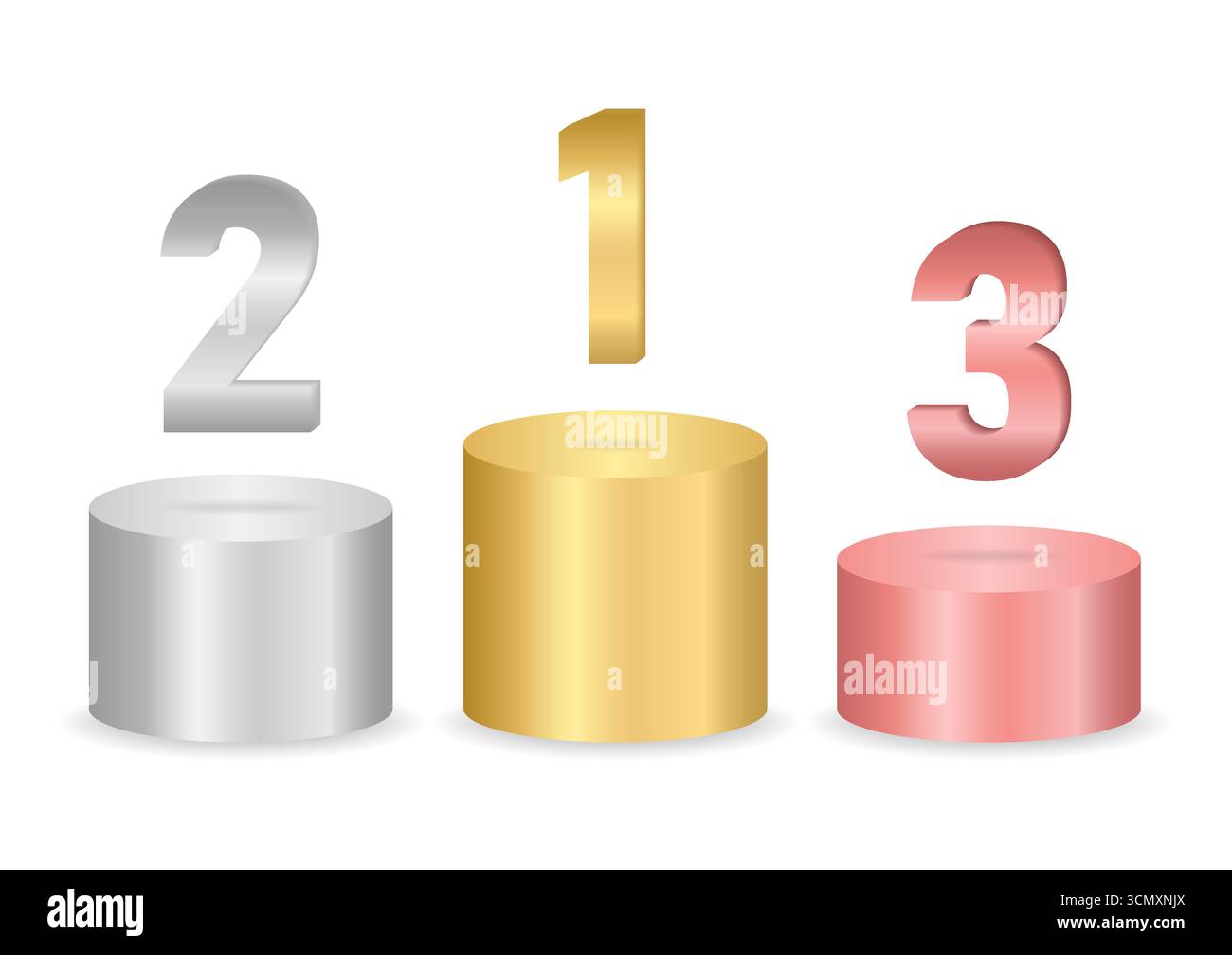 Podium de l'étape ou podium des gagnants de prix avec classement pour la première, deuxième et troisième place. Podiums sur piédestaux pour le prix du gagnant ou le sport. Illustration vectorielle. Illustration de Vecteur