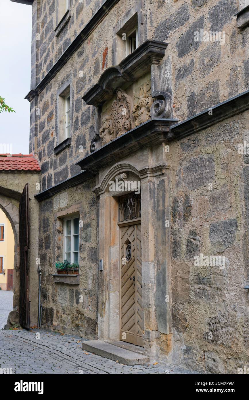 Ancien entrepôt de sel, bâtiment en grès de trois étages datant de 1710 à Forchheim, Bavière, Allemagne Banque D'Images