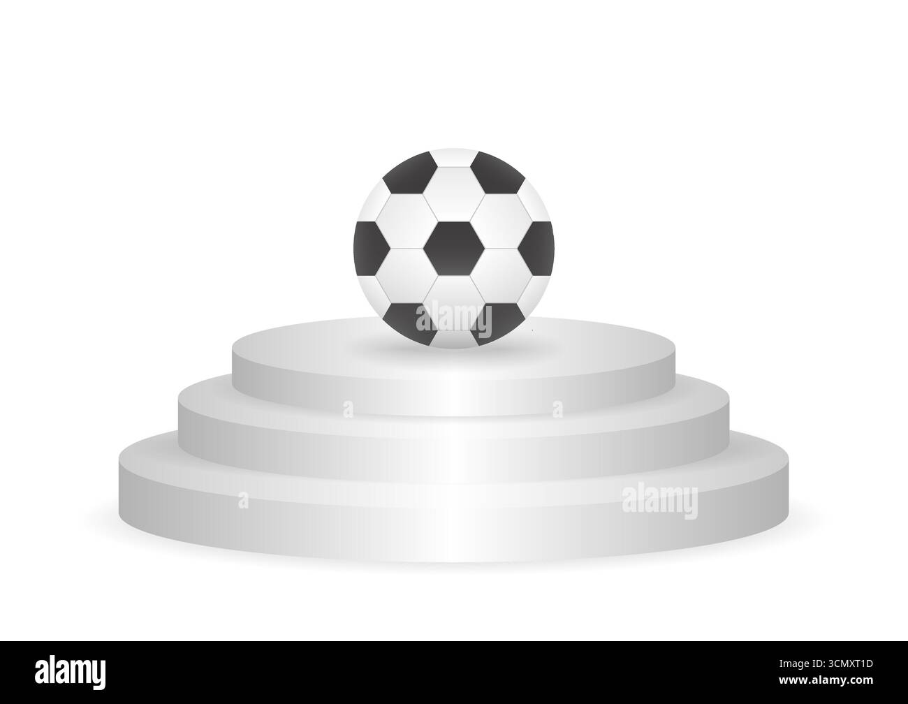 Ballon de football ou ballon de football sur le podium. Illustration vectorielle. Illustration de Vecteur