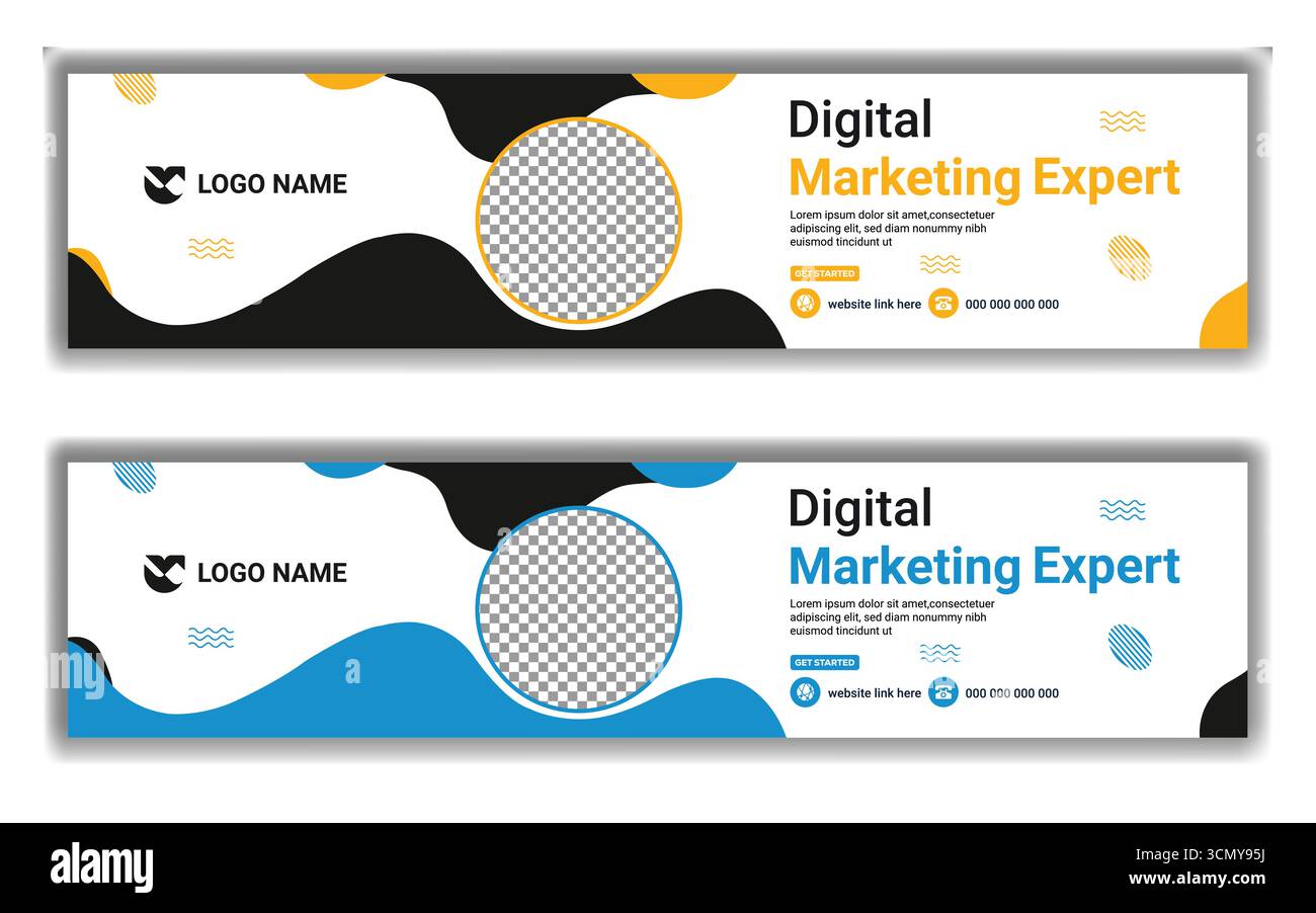 Creative Business LinkedIn modèle de couverture modifiable bannière de profil conception d'illustration vectorielle Illustration de Vecteur