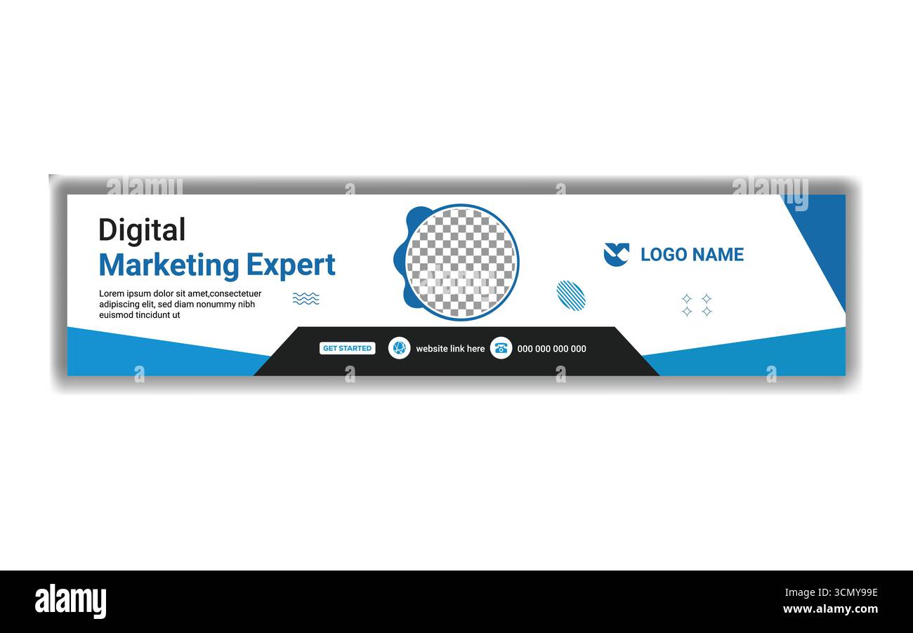 Minimaliste LinkedIn modèle de bannière Clean Corporate Profile Cover Vector illustration Design Illustration de Vecteur