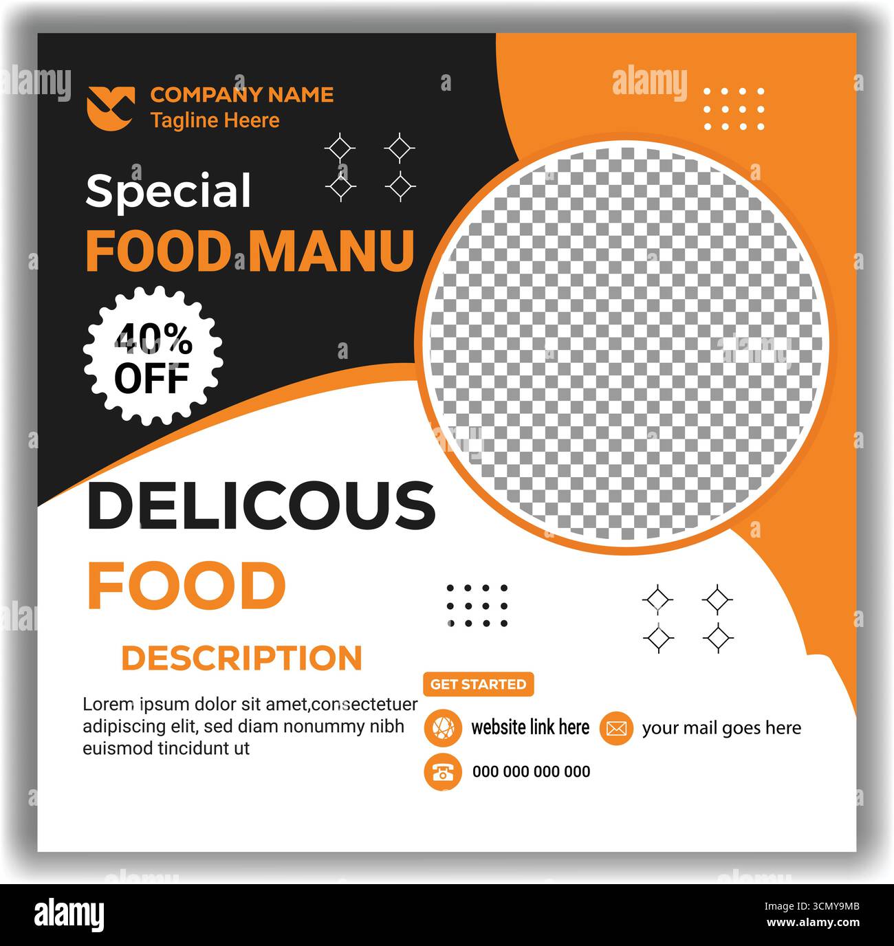 Gourmet Food promotion en ligne bannière modifiable médias sociaux Post Vector illustration Design Illustration de Vecteur