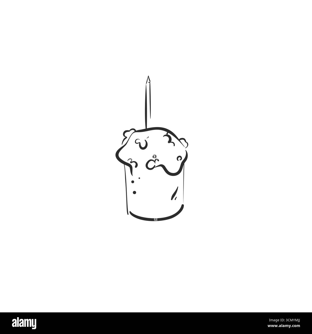 Collection d'illustration graphique vectorielle abstraite dessinée à la main avec mignon, stylisé Happy Easter cake line design. Concept de design de Pâques moderne à la mode Illustration de Vecteur