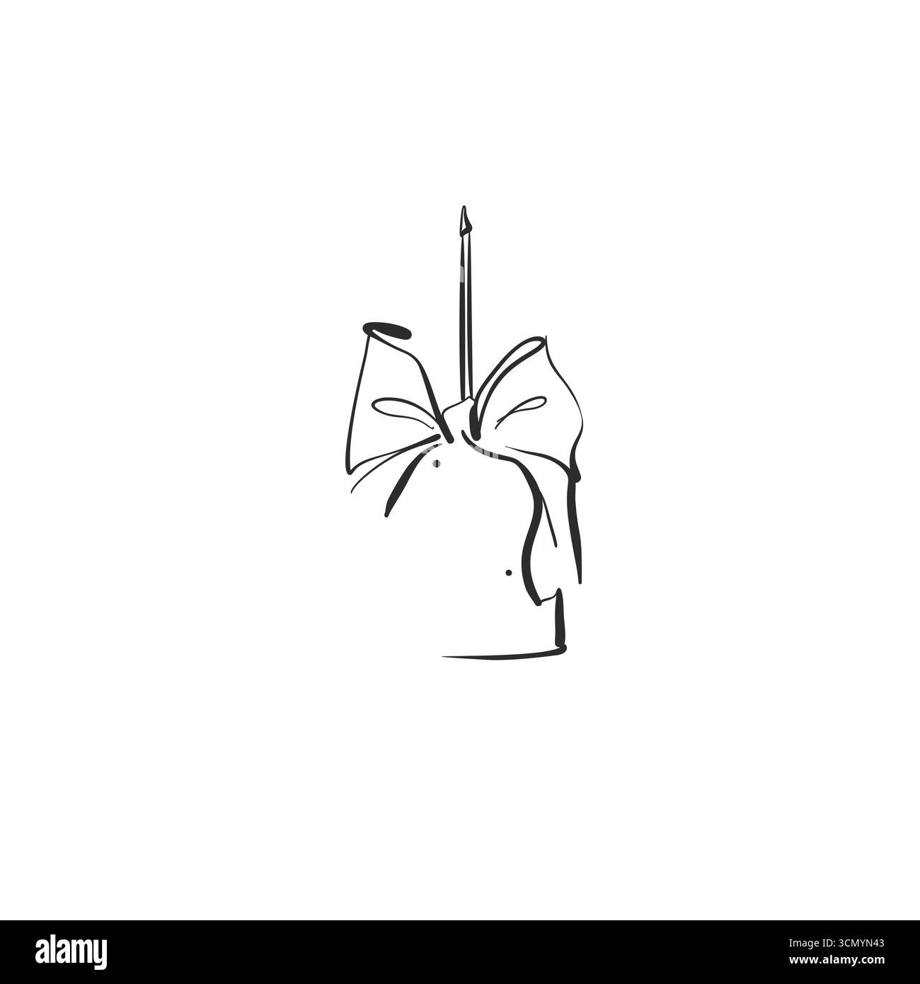 Collection d'illustration graphique vectorielle abstraite dessinée à la main avec mignon, stylisé Happy Easter cake line design. Concept de design de Pâques moderne à la mode Illustration de Vecteur