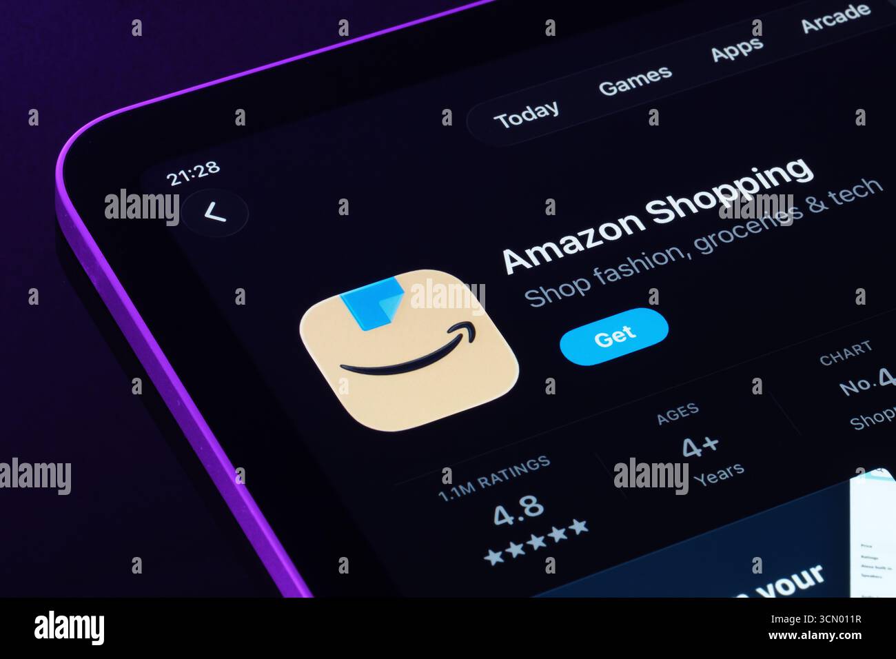 Application Amazon Shopping Banque D'Images