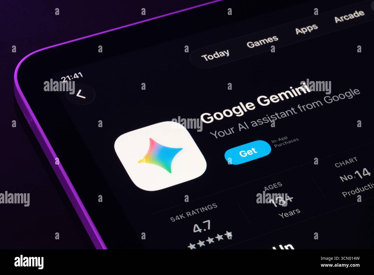 Application Google Gemini Banque D'Images