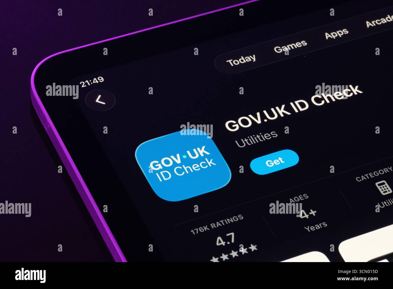 GOV.UK ID Check app Banque D'Images