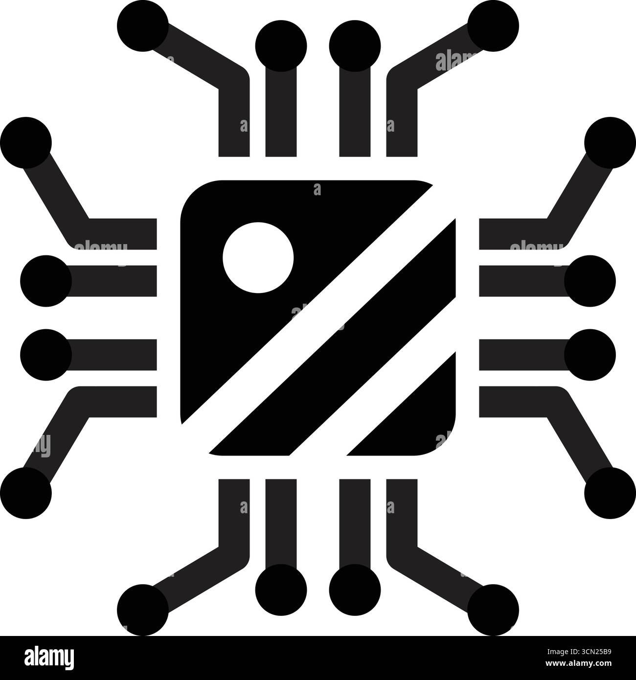 Technologie Laptop ai icône Solid Illustration de Vecteur