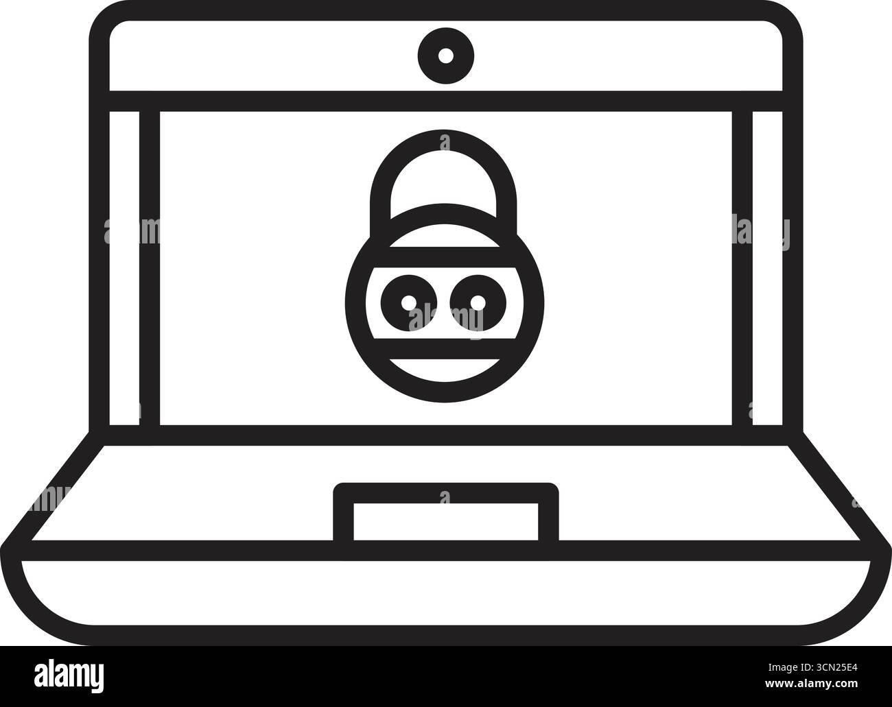 Icône de sécurité solide pour ordinateur portable Illustration de Vecteur