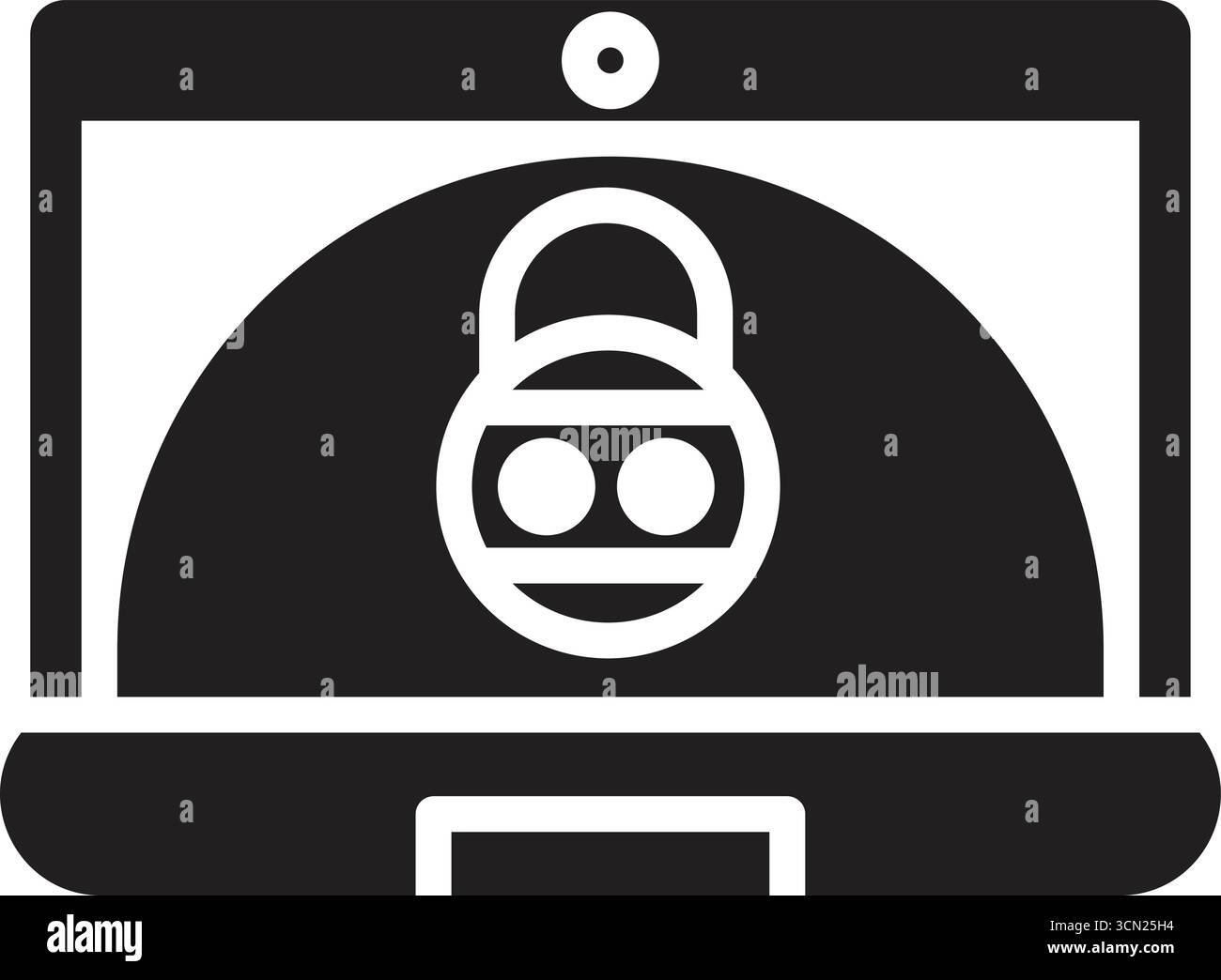 Icône de sécurité solide pour ordinateur portable Illustration de Vecteur