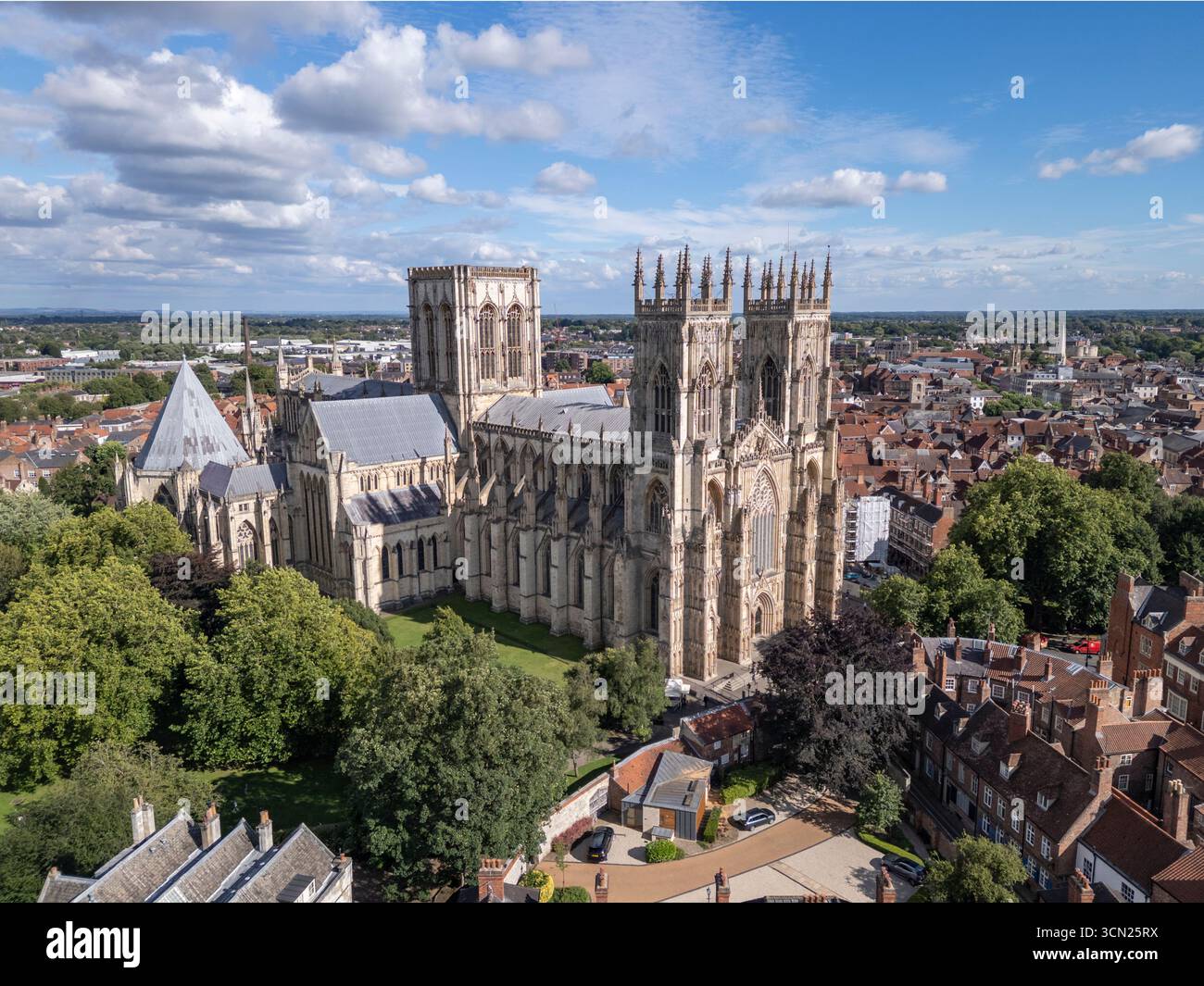 Vue aérienne de York Minster, Deangate, York, North Yorkshire, Angleterre. Banque D'Images