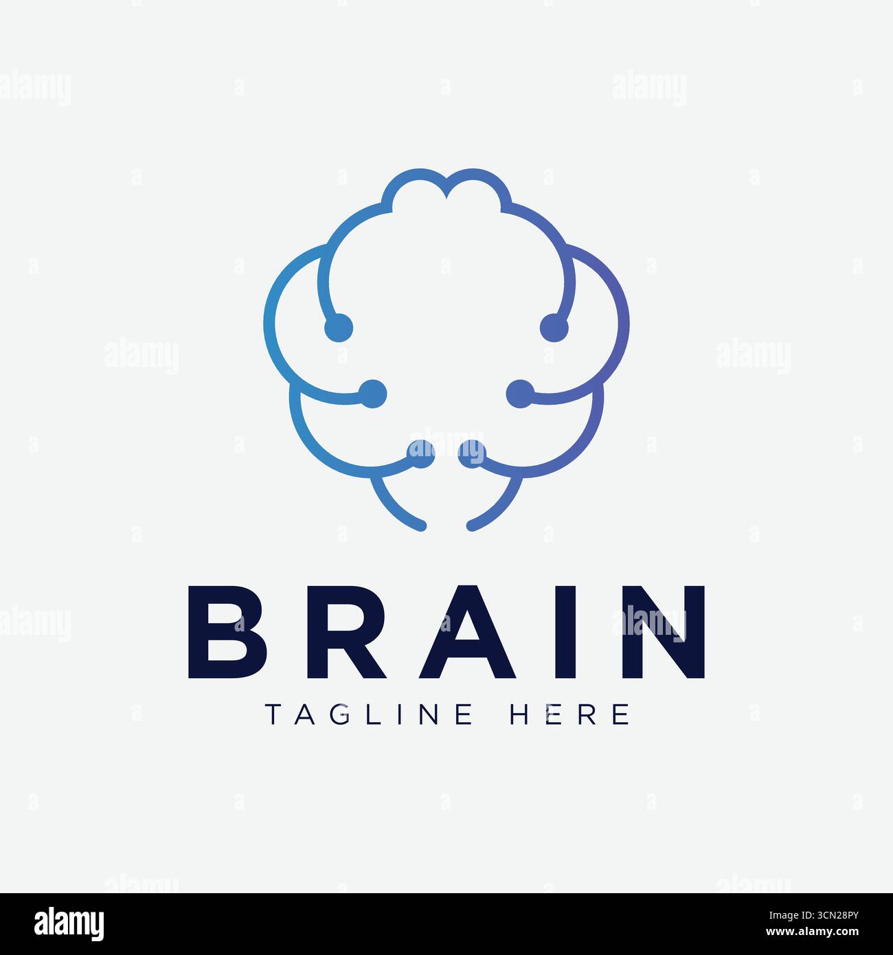 Concept de conception de logo de technologie de cerveau, modèle de logo de cerveau techno Illustration de Vecteur