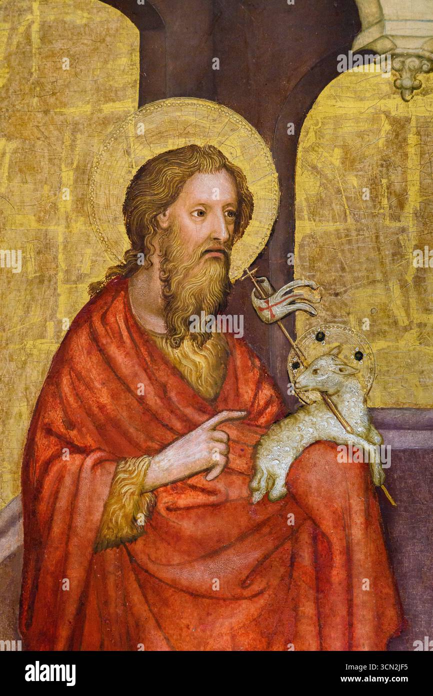 Saint Jean Baptiste (1420 – 1440 à Vienne ou Bratislava) par un peintre inconnu. Banque D'Images Saint Jean Baptiste (1420 – 1440 à Vienne ou Bratislava) par un peintre inconnu. Banque D'Images