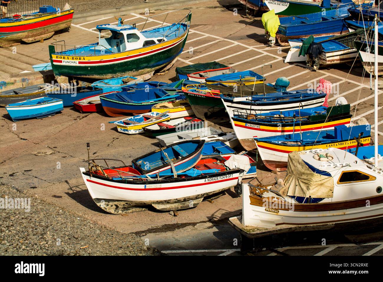 Village de pêcheurs de Camara de Lobos, Maderia, Portugal. Banque D'Images