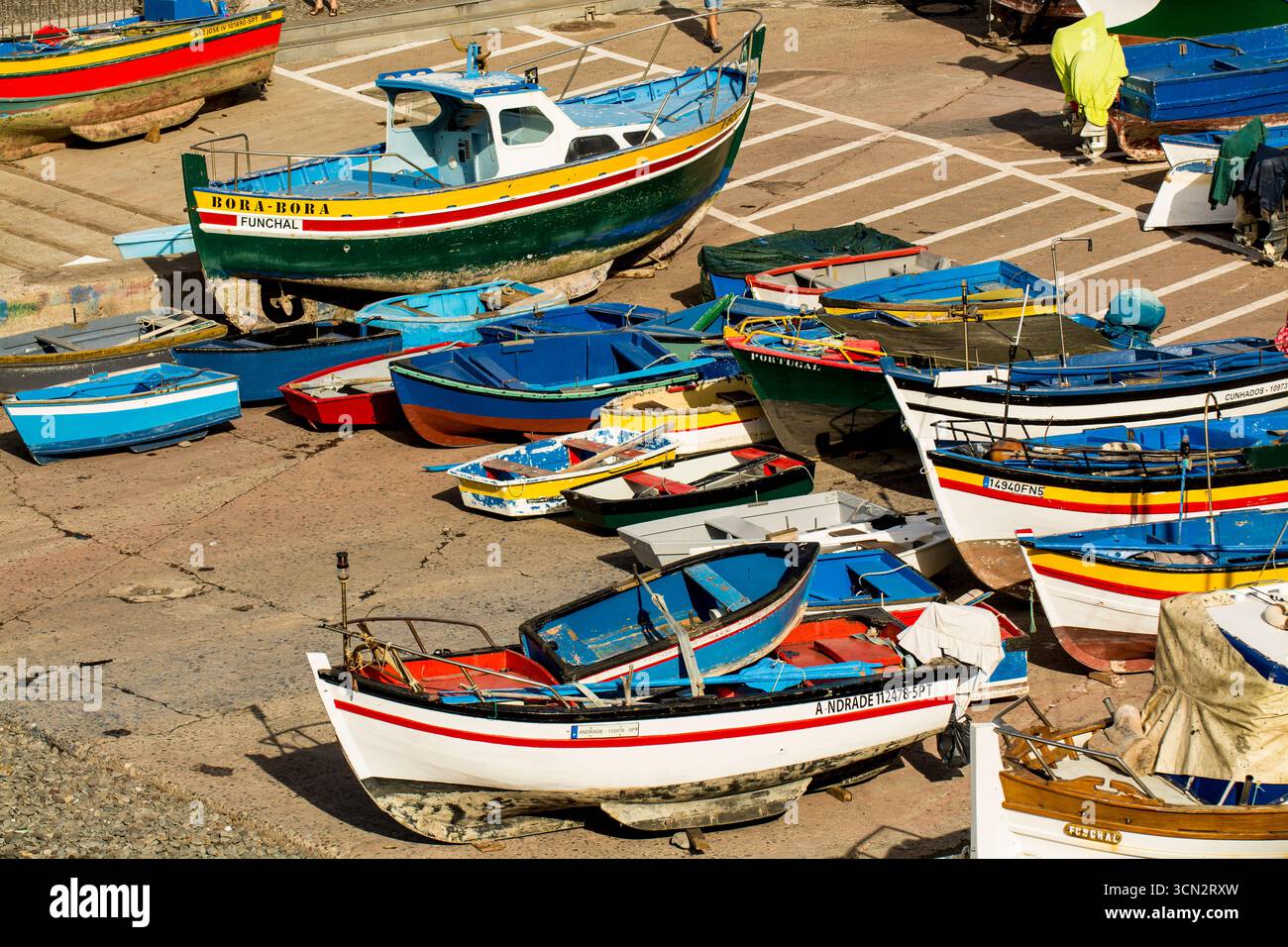 Village de pêcheurs de Camara de Lobos, Maderia, Portugal. Banque D'Images