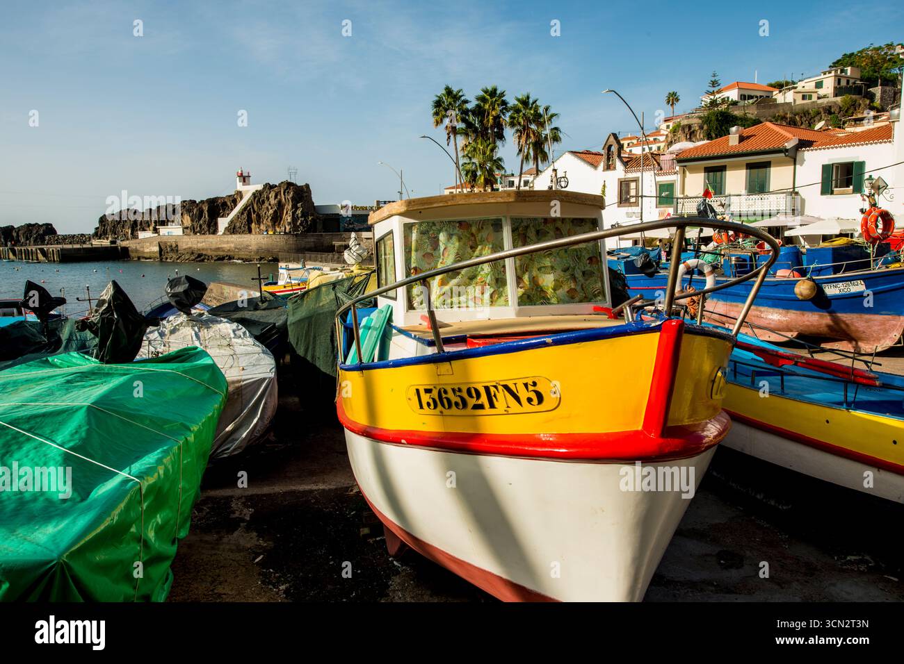 Village de pêcheurs de Camara de Lobos, Maderia, Portugal. Banque D'Images
