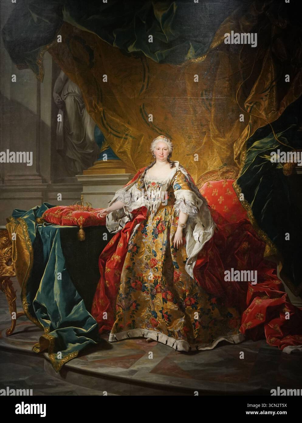 Le portrait de la reine Elisabeth Farnese (1692-1766) par Jean-Baptiste Loo représente la reine consort espagnole en tenue royale Banque D'Images
