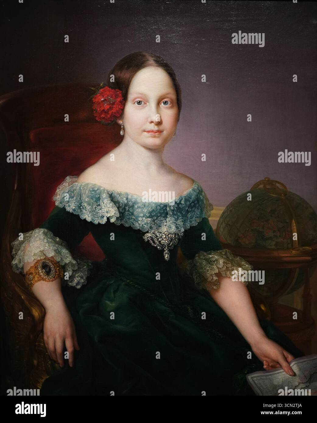 Portrait de la reine Isabelle II d'Espagne - par Vicente Lopez Portana (1772 - 1850) Banque D'Images