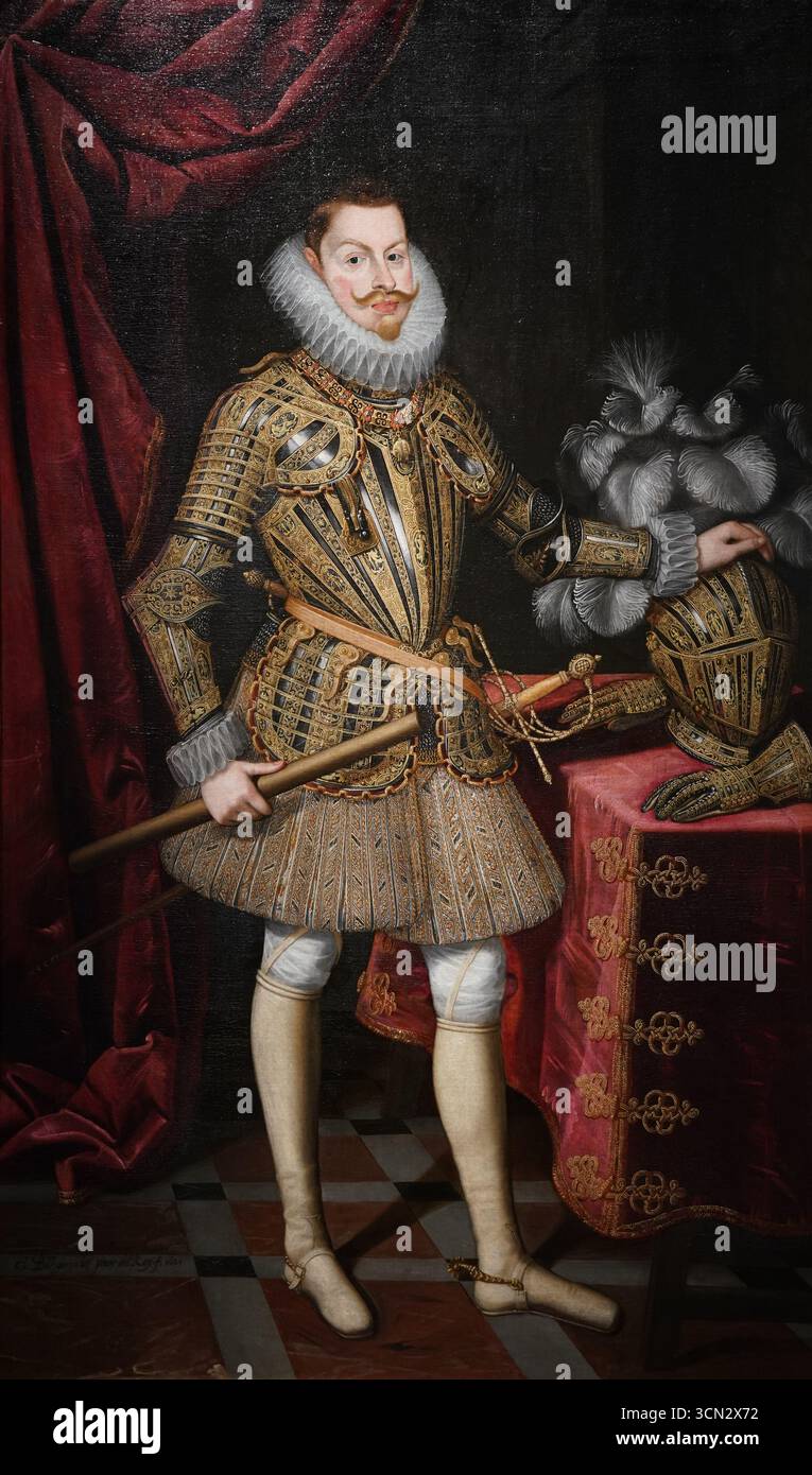 Portrait de Philippe III d'Espagne (1578-1621), roi d'Espagne et du Portugal, peint par son peintre de cour, Juan Pantoja de la Cruz Banque D'Images