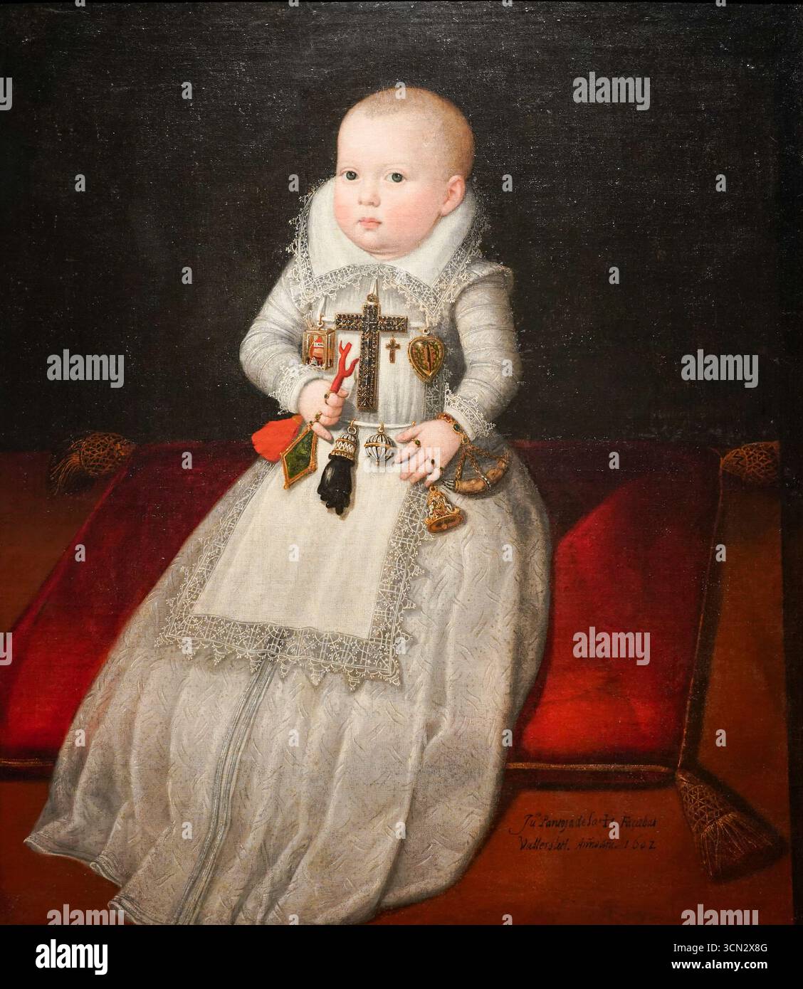 Portrait de l'infante Anna Mauricie d'Autriche, mieux connue sous le nom d'Anne d'Autriche (1601-1666). Cette peinture, créée en 1602 par Juan Pantoja de la Cruz Banque D'Images