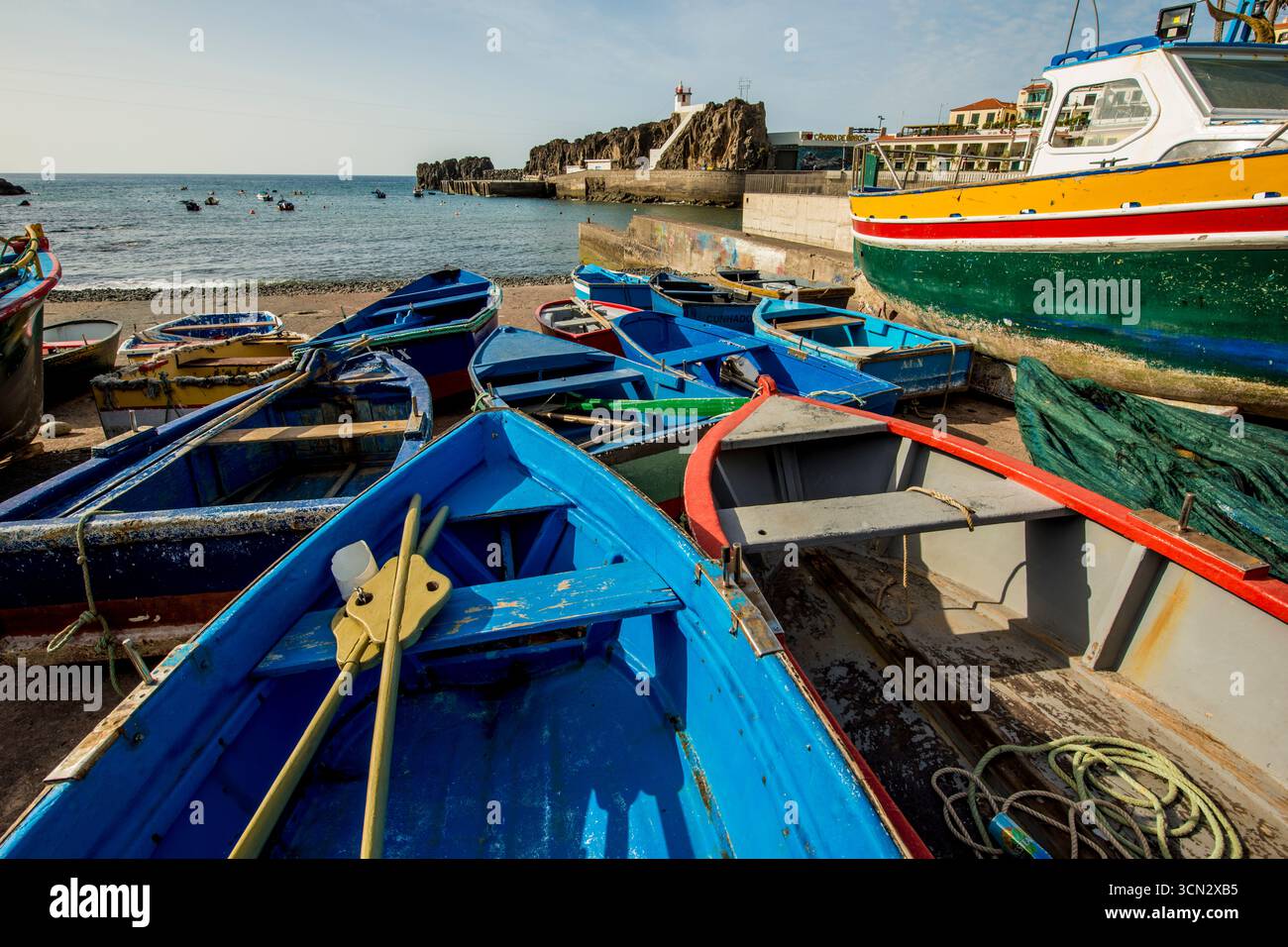 Village de pêcheurs de Camara de Lobos, Maderia, Portugal. Banque D'Images