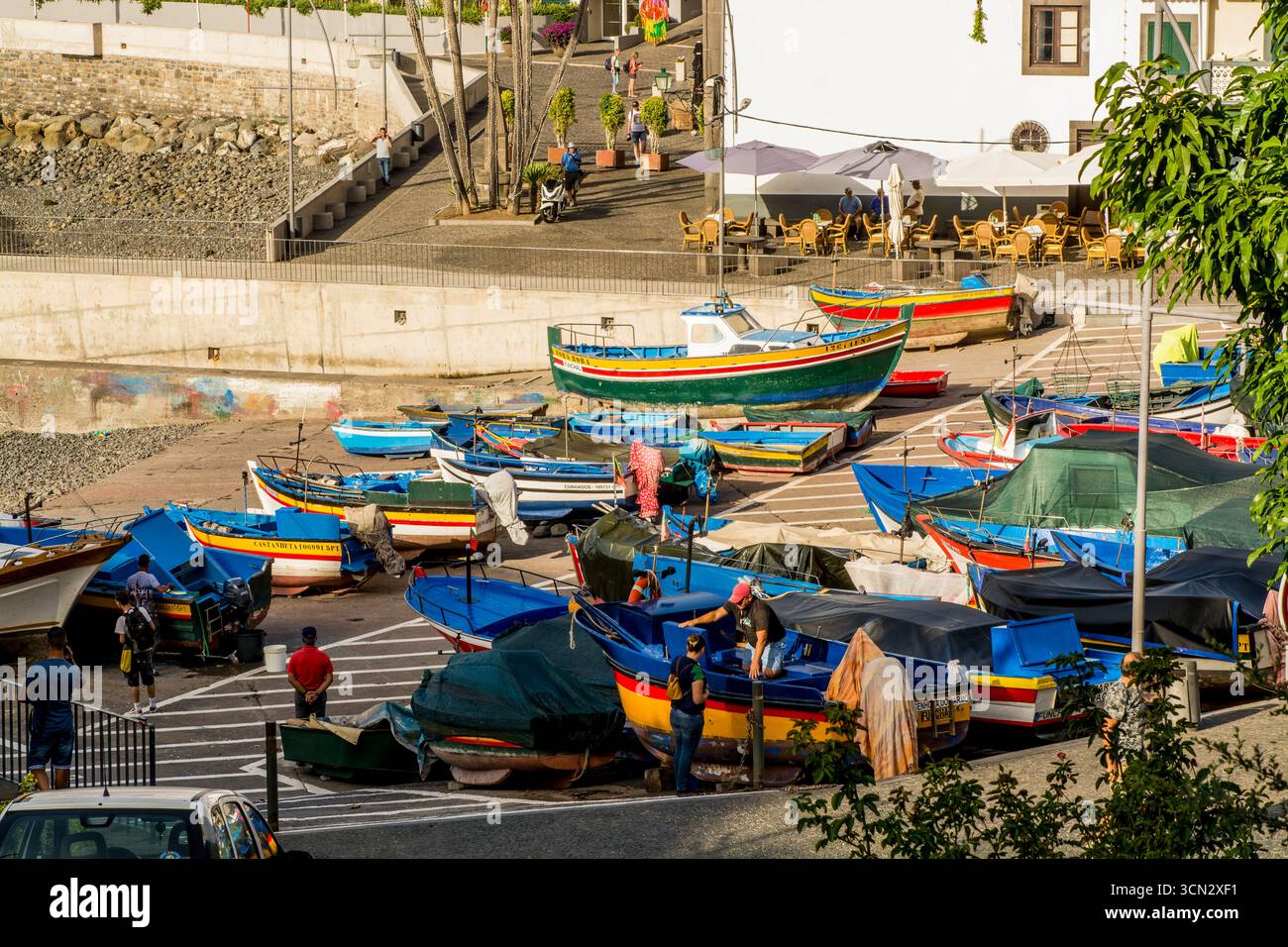 Village de pêcheurs de Camara de Lobos, Maderia, Portugal. Banque D'Images