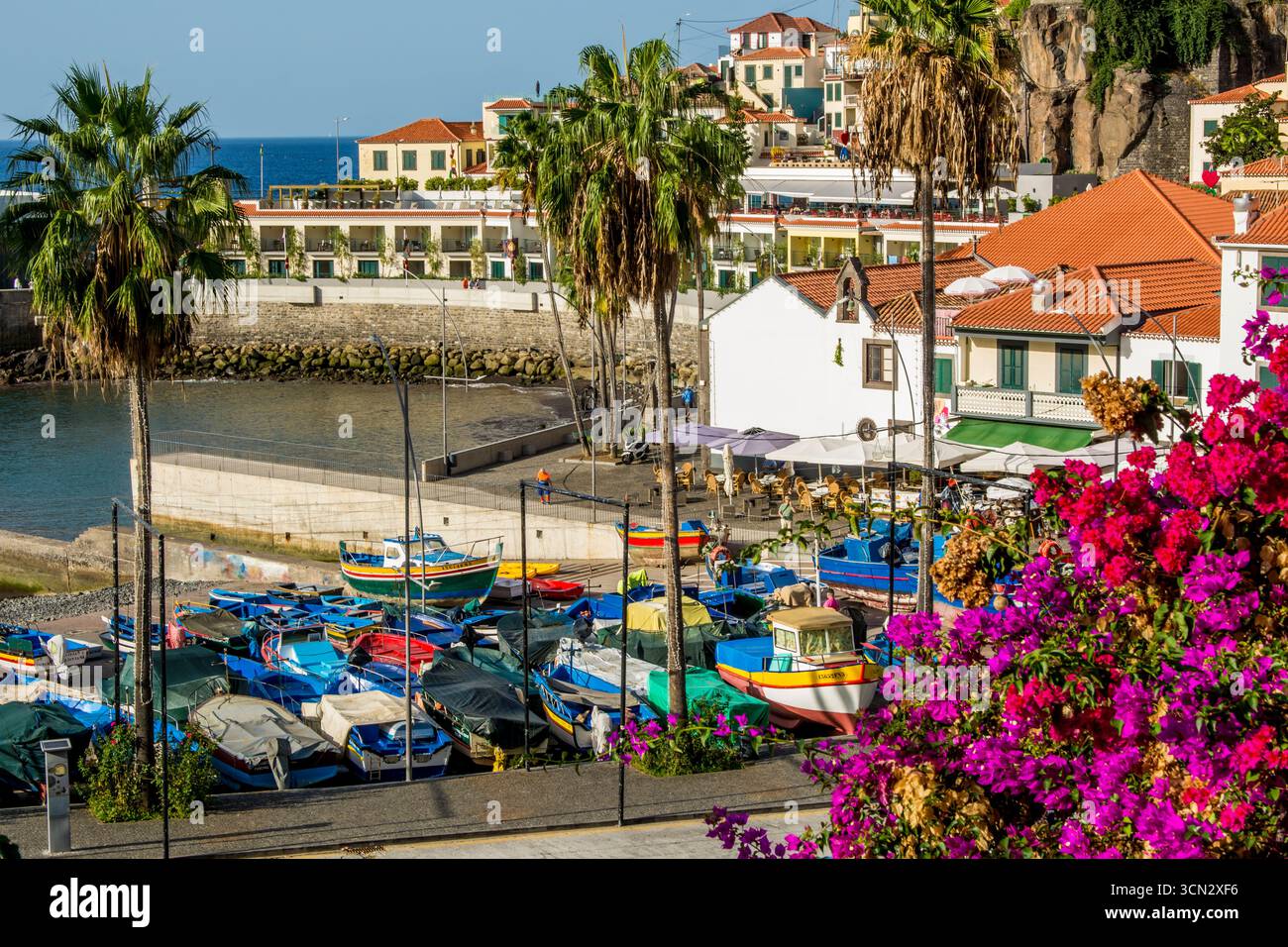 Village de pêcheurs de Camara de Lobos, Maderia, Portugal. Banque D'Images
