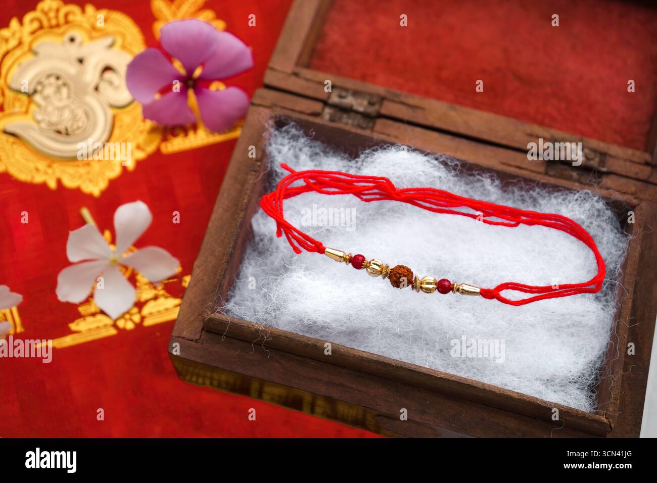 Joyeuse célébration de Raksha Bandhan avec frère et sœur échangeant rakhi, bonbons et cadeaux Banque D'Images Joyeuse célébration de Raksha Bandhan avec frère et sœur échangeant rakhi, bonbons et cadeaux Banque D'Images