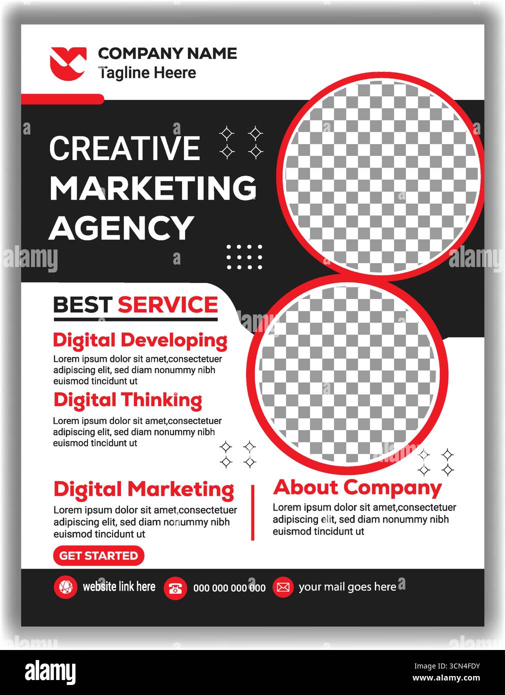 Modèle de dépliant marketing d'entreprise moderne modèle professionnel de promotion numérique affiche conception vectorielle Illustration de Vecteur