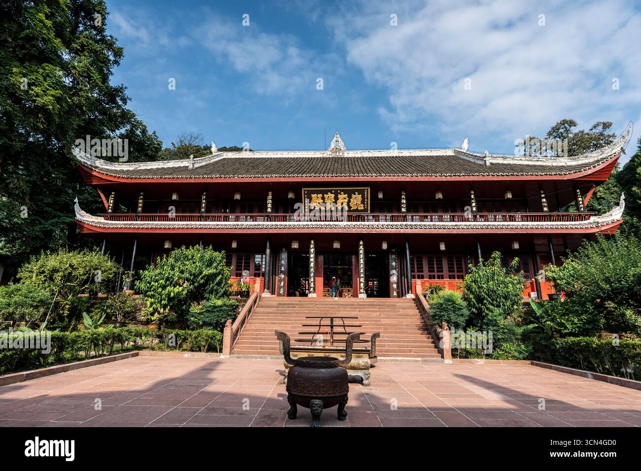 Temple Wannian (« Temple des dix mille ans »), Emeishan, Préfecture de Leshan, Sichuan, République populaire de Chine, Asie Banque D'Images