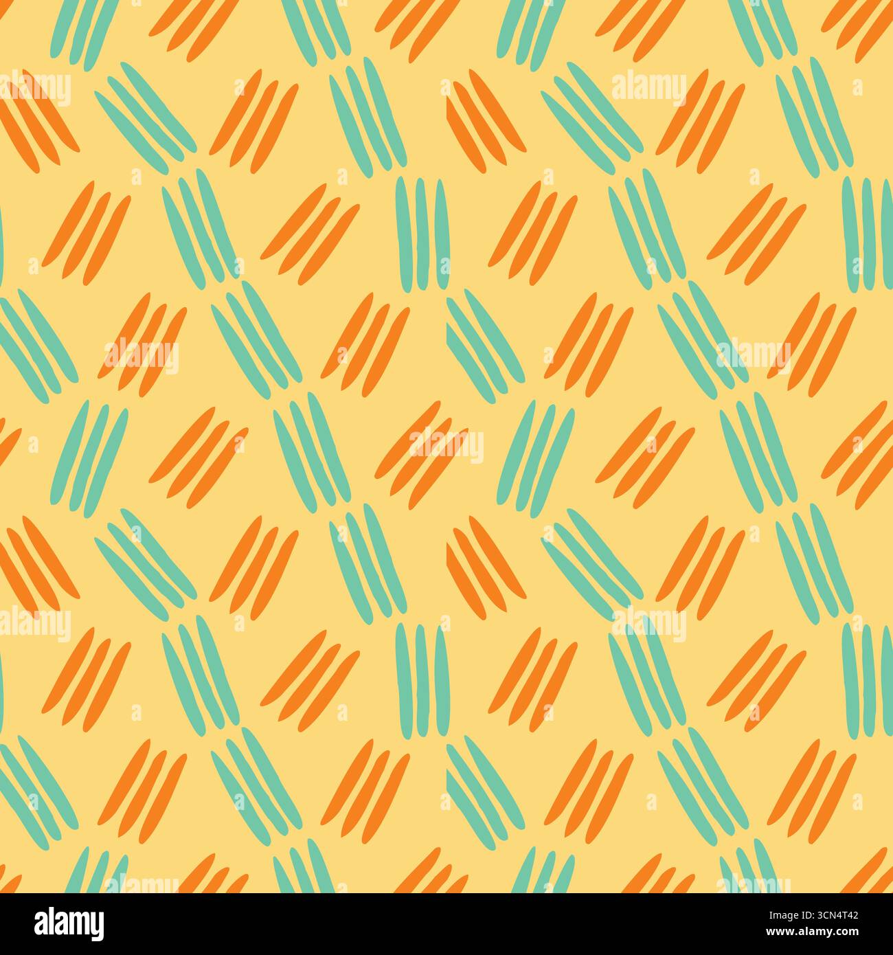 Motifs abstraits de coups de pinceau jaune sarcelle Illustration de Vecteur